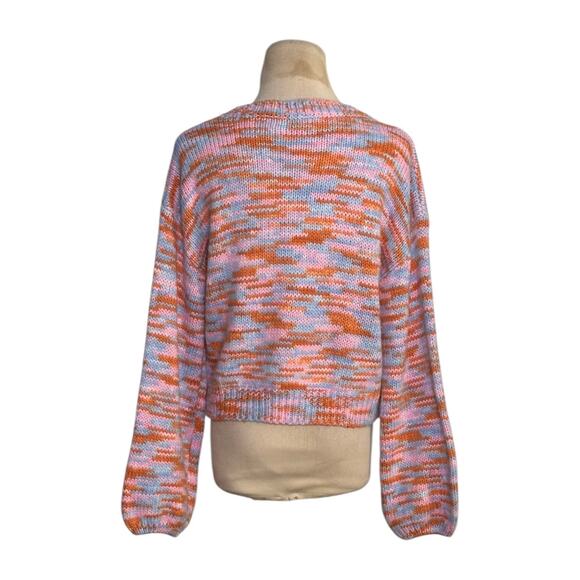 Shein pink blue orange stripes sweater size Small - Picture 2 of 12